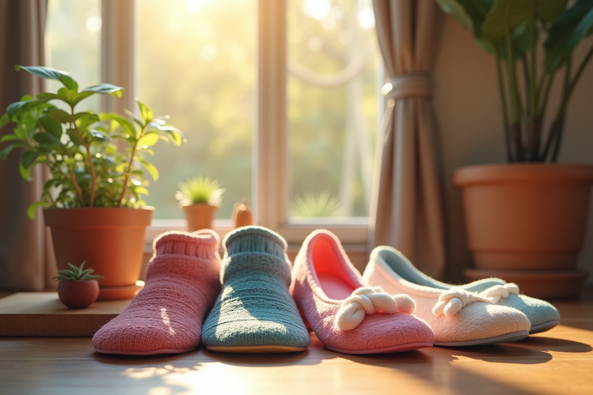 Variété de chaussures confortables près d