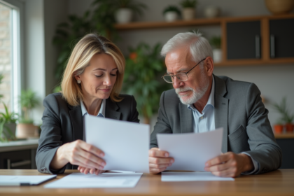 Couple d'adultes au travail dans une cuisine moderne