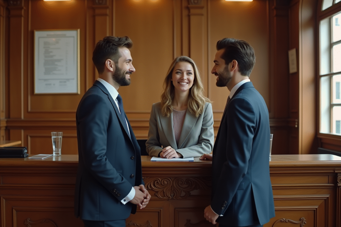Jeune couple en mairie lors de leur mariage civil