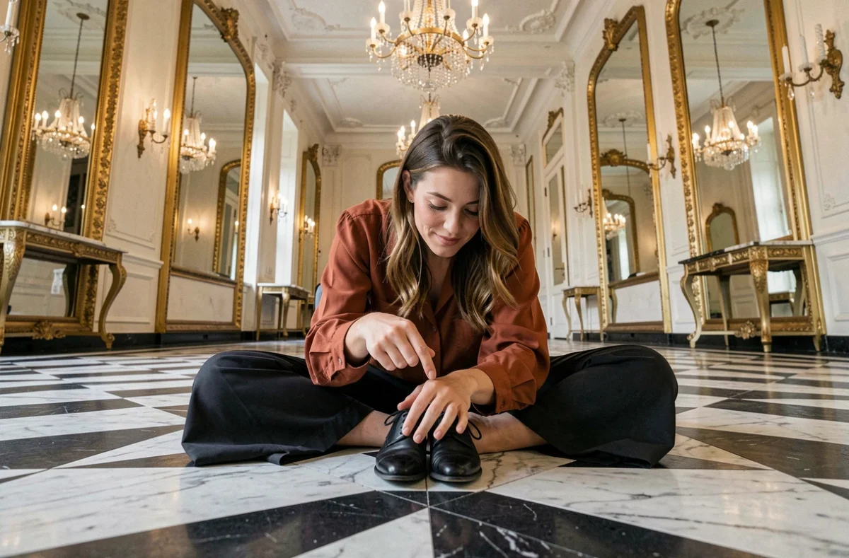 Lunae photographe de mariage capturant un angle créatif dans un château à Lyon