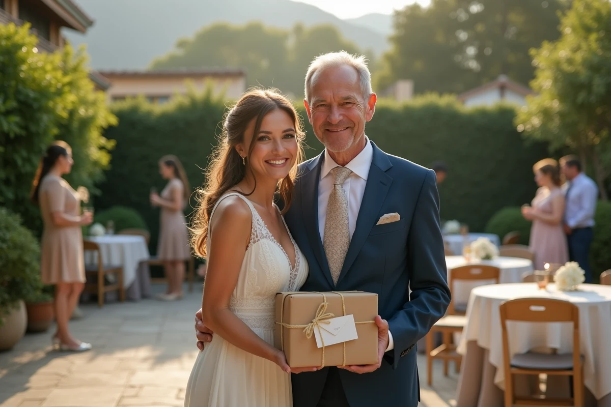 Jeune couple et père lors d