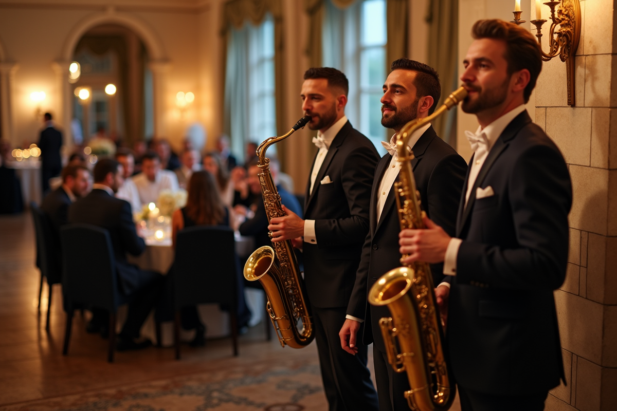 Groupe de musiciens jazz lors d